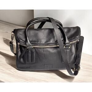 Massi foldover leather satchel crossbody